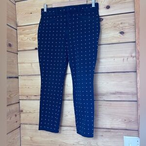 GAP Signature Skinny Ankle Black Pants White Dots Capris Size 8 Women’s Coastal